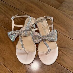 Rhinestone Embellished Bow Sandals